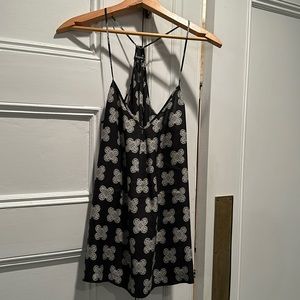 Madewell All silk cami, size 6, Black and White